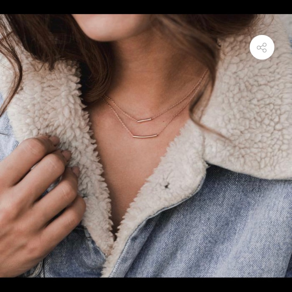 Cute double bar “Summer and Rose” necklace